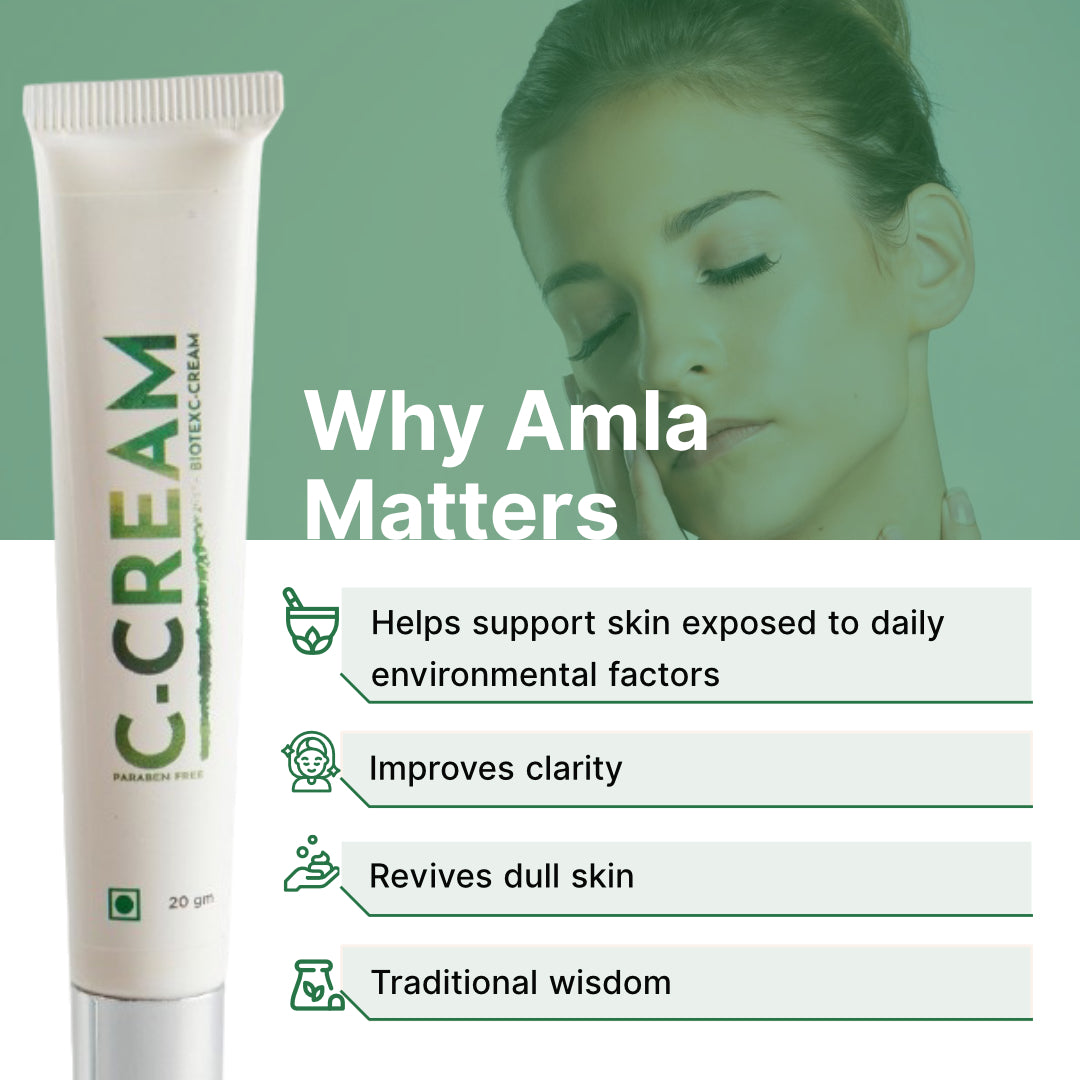 Natural glow support with Biotex C-Cream Amlaki, Curatio Health Malaysia