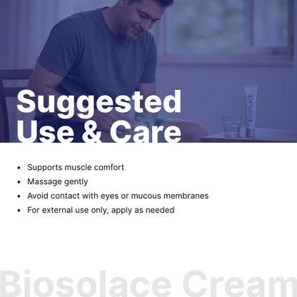 How to use Biotex BIOSOLACE Cream: apply a small amount and massage 2 to 3 times daily, Curatio Health Malaysia