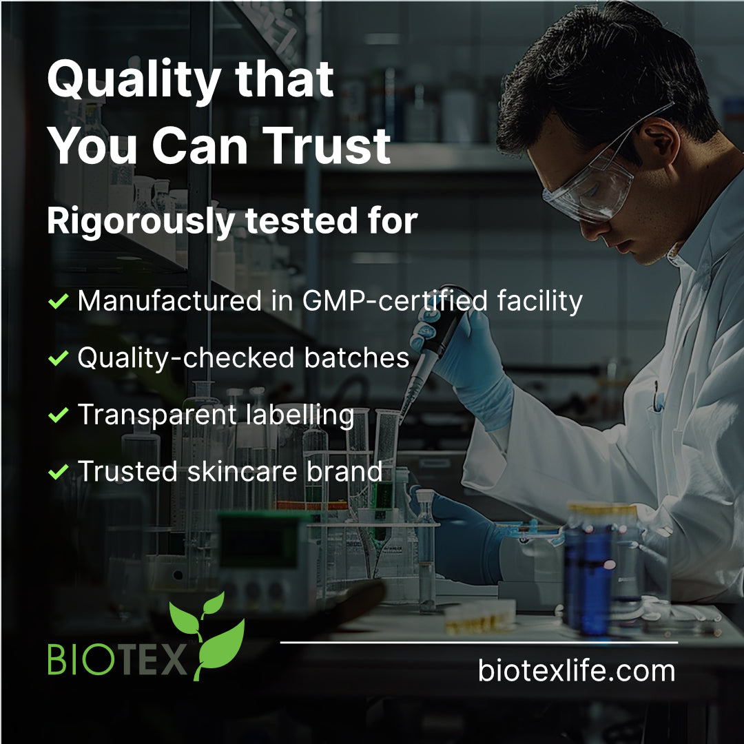 Biotex Premium Saffron Cream quality checks in a GMP-certified facility, Curatio Health Malaysia